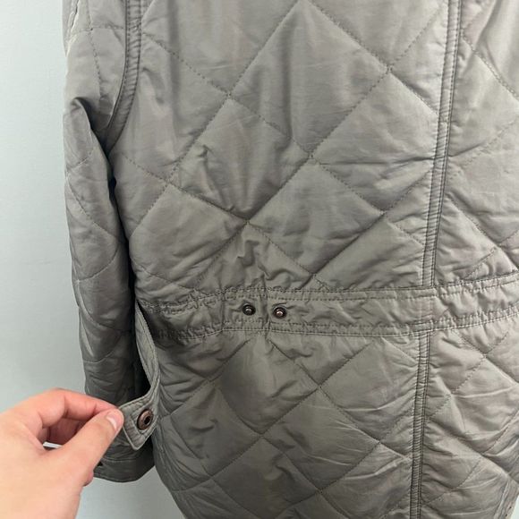 NWOT THREAD & SUPPLY Green Quilted Snap Button Zipper Down Utility Jacket (L) - Picture 8 of 11